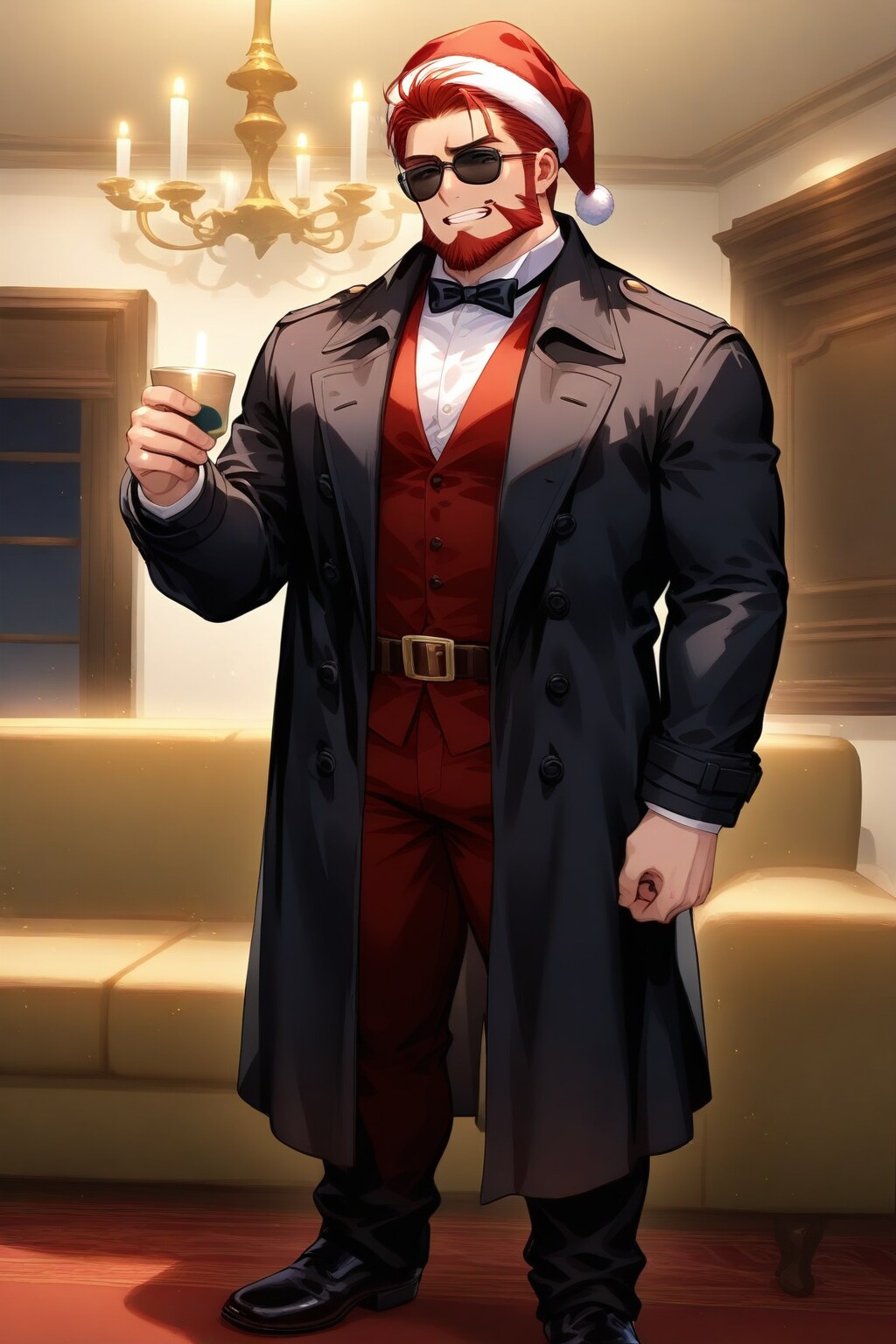 よう。呪文だぜぃ。<red beard/santa hat/black sunglasses> | の人気AIイラスト・グラビア