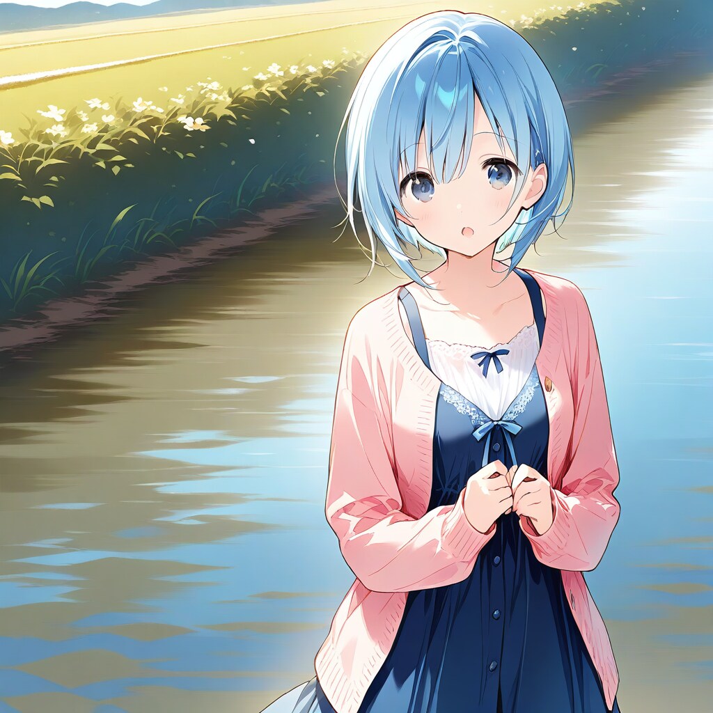 川のほとりにて