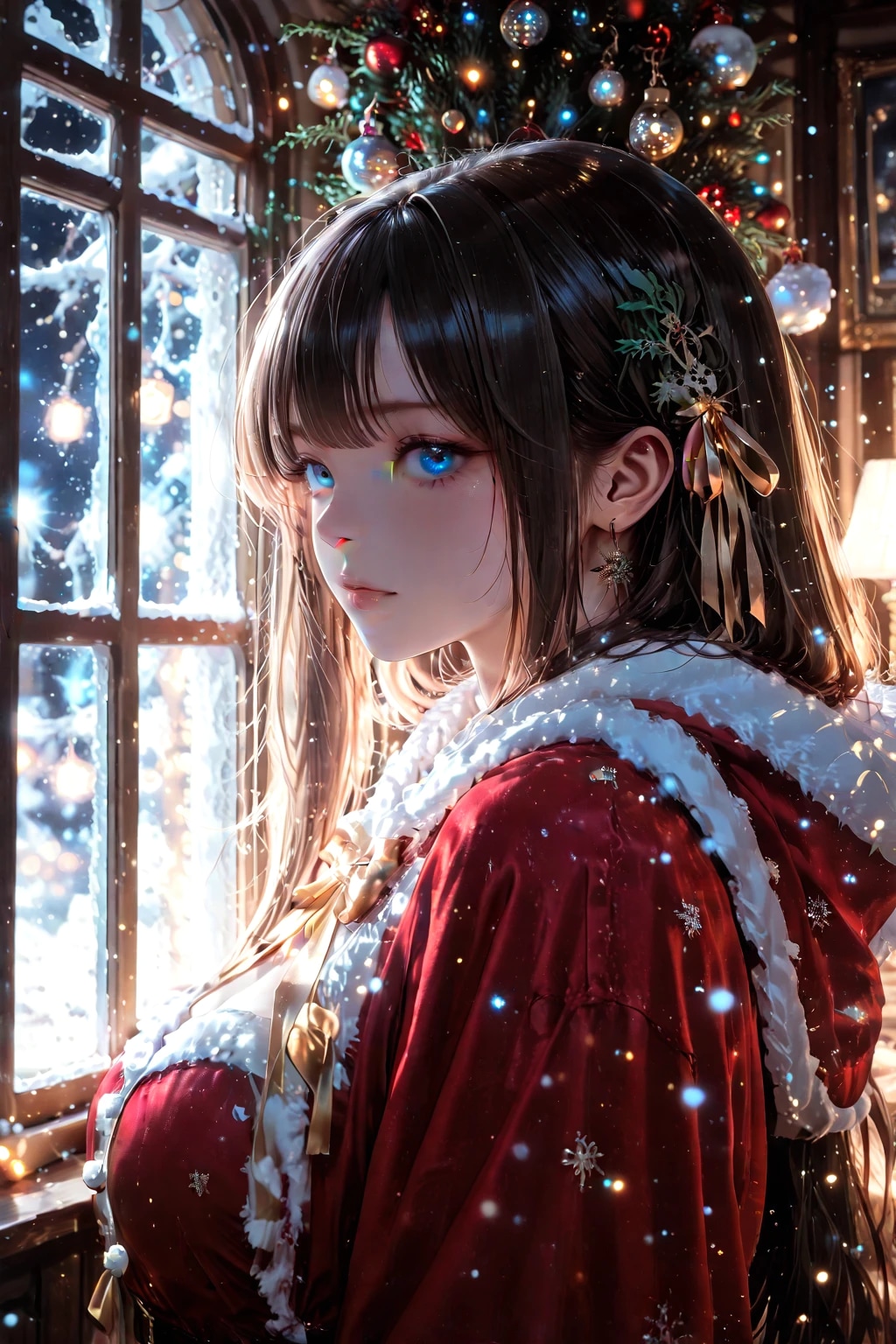 黒髪サンタ | の人気AIイラスト・グラビア