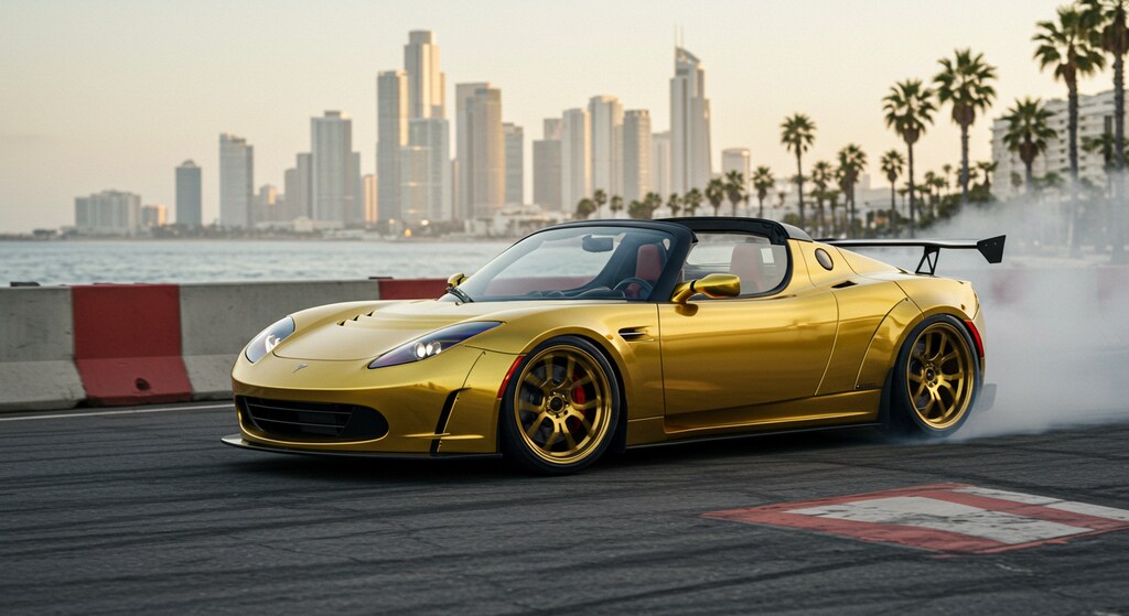 ゴールドテスラロードスター