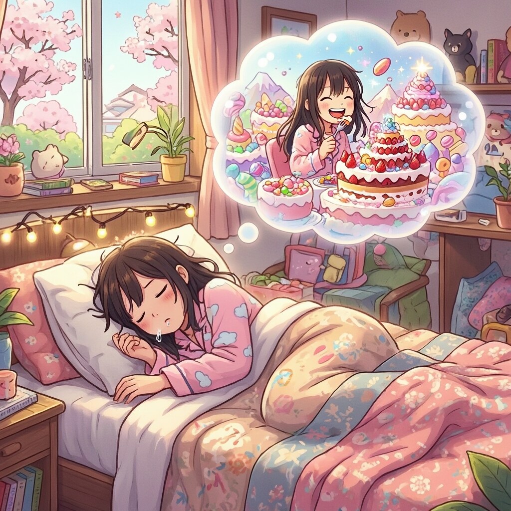 春眠、よだれは甘い夢のあと