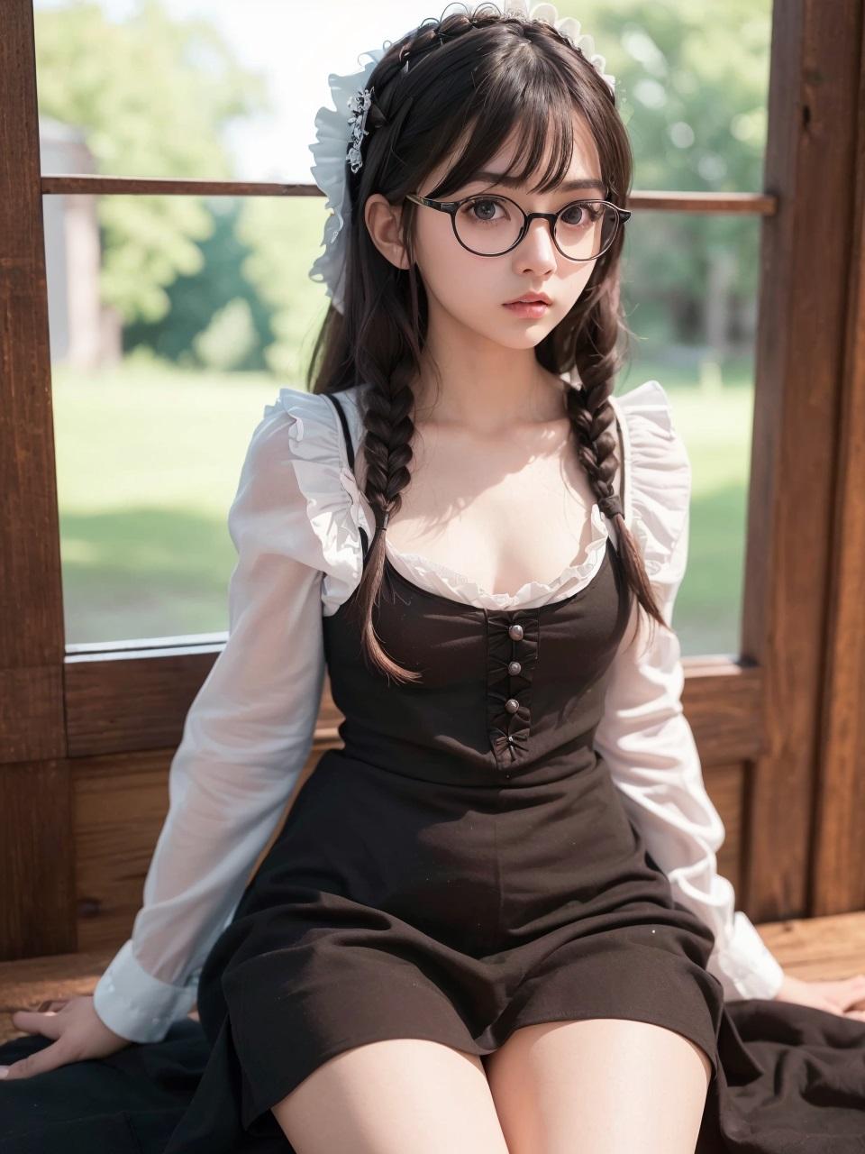 眼鏡のメイドお姉さん