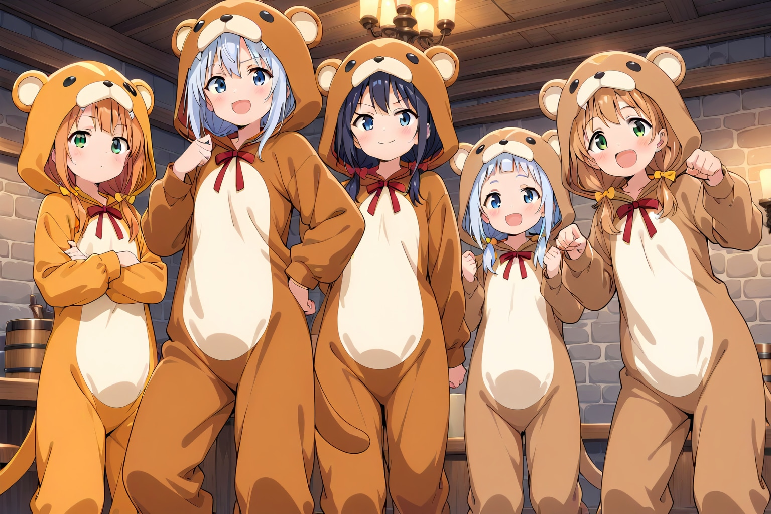 【All0403d5】きぐるみパーティ冒険者ギルドに登録する（モデル: HARPY） | の人気AIイラスト・グラビア