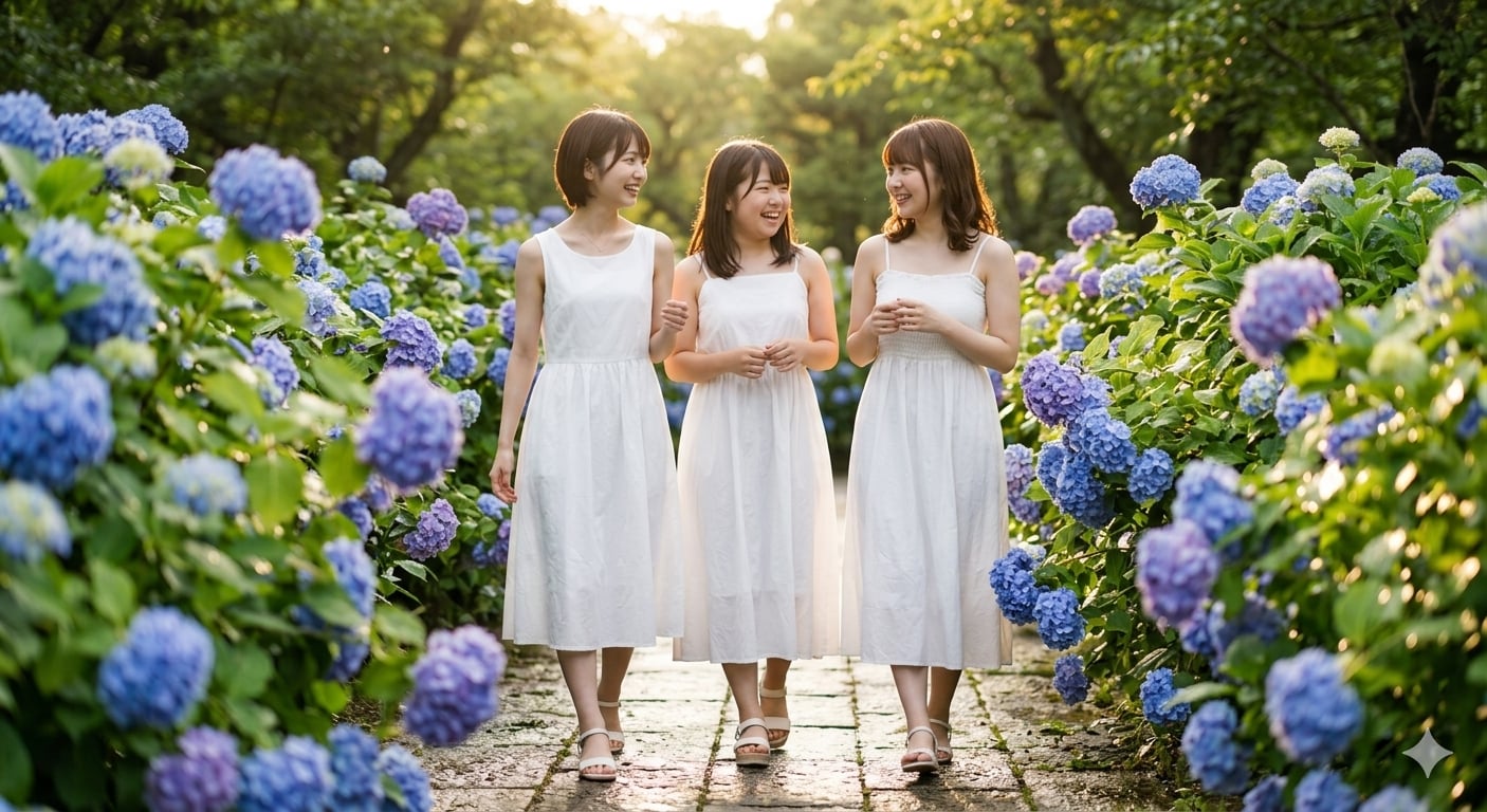 紫陽花とPuni-Palette