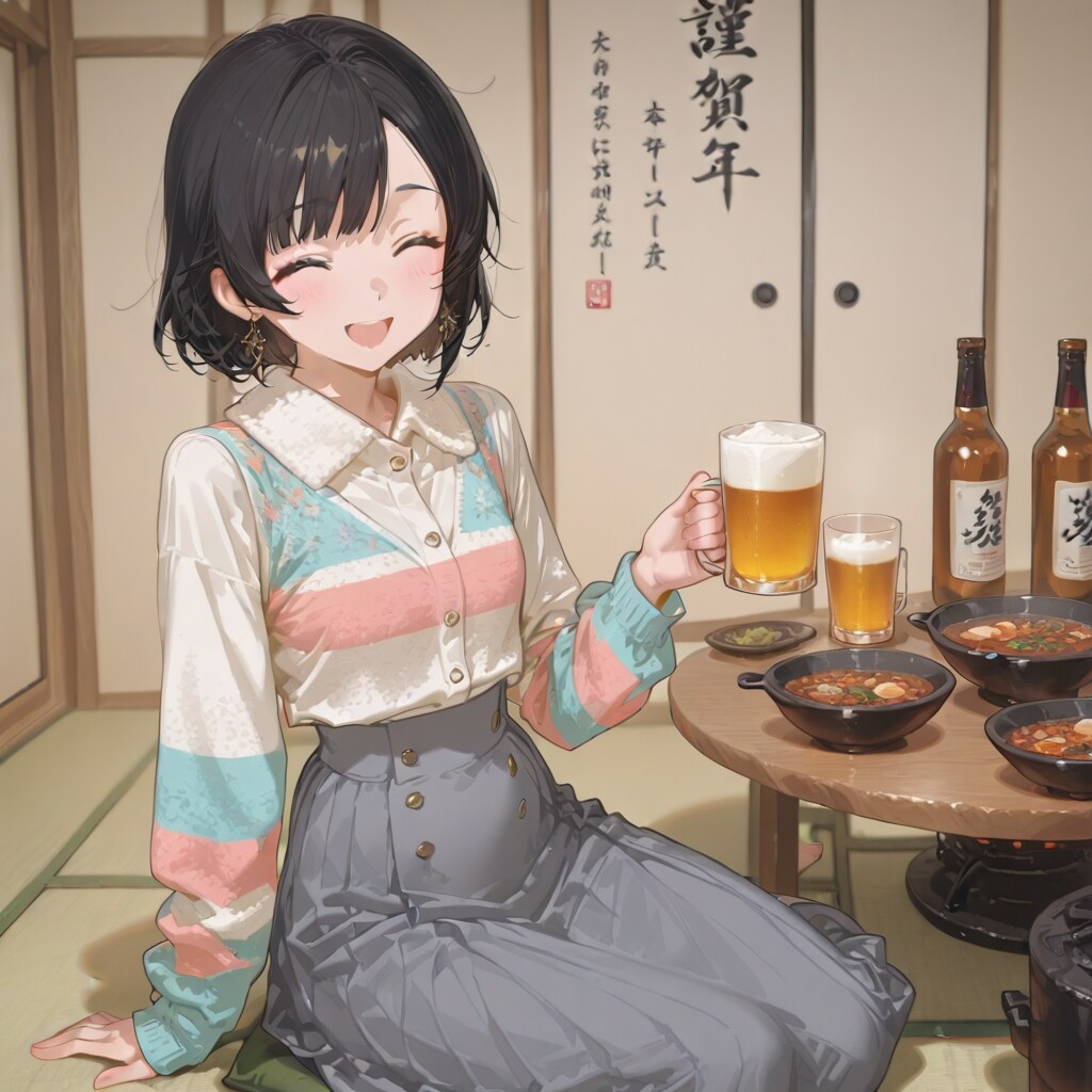 【企画：ちちぷい年末年始】忘年会に行こう！① | の人気AIイラスト・グラビア