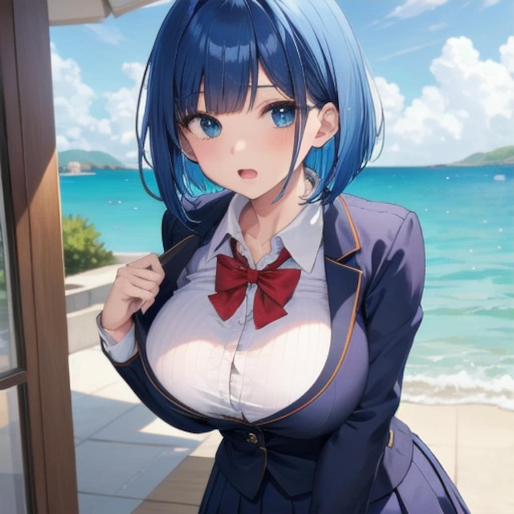 青髪の女の子