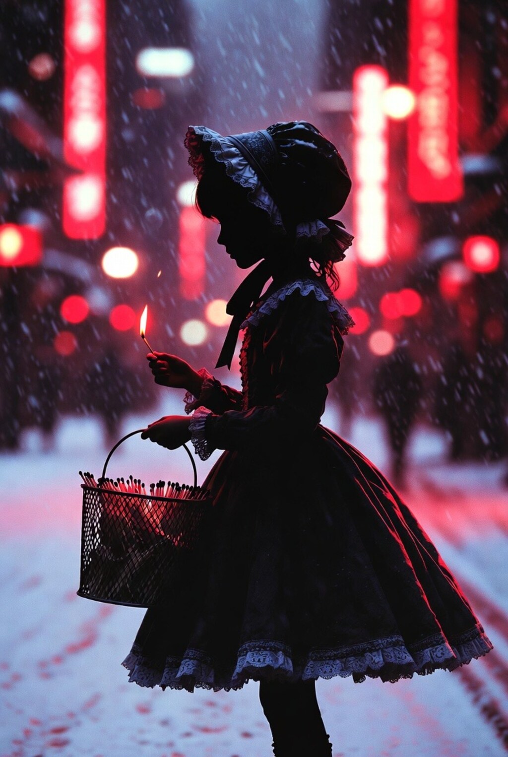 Gothic Lolita The Little Match Girl in Snowy Town