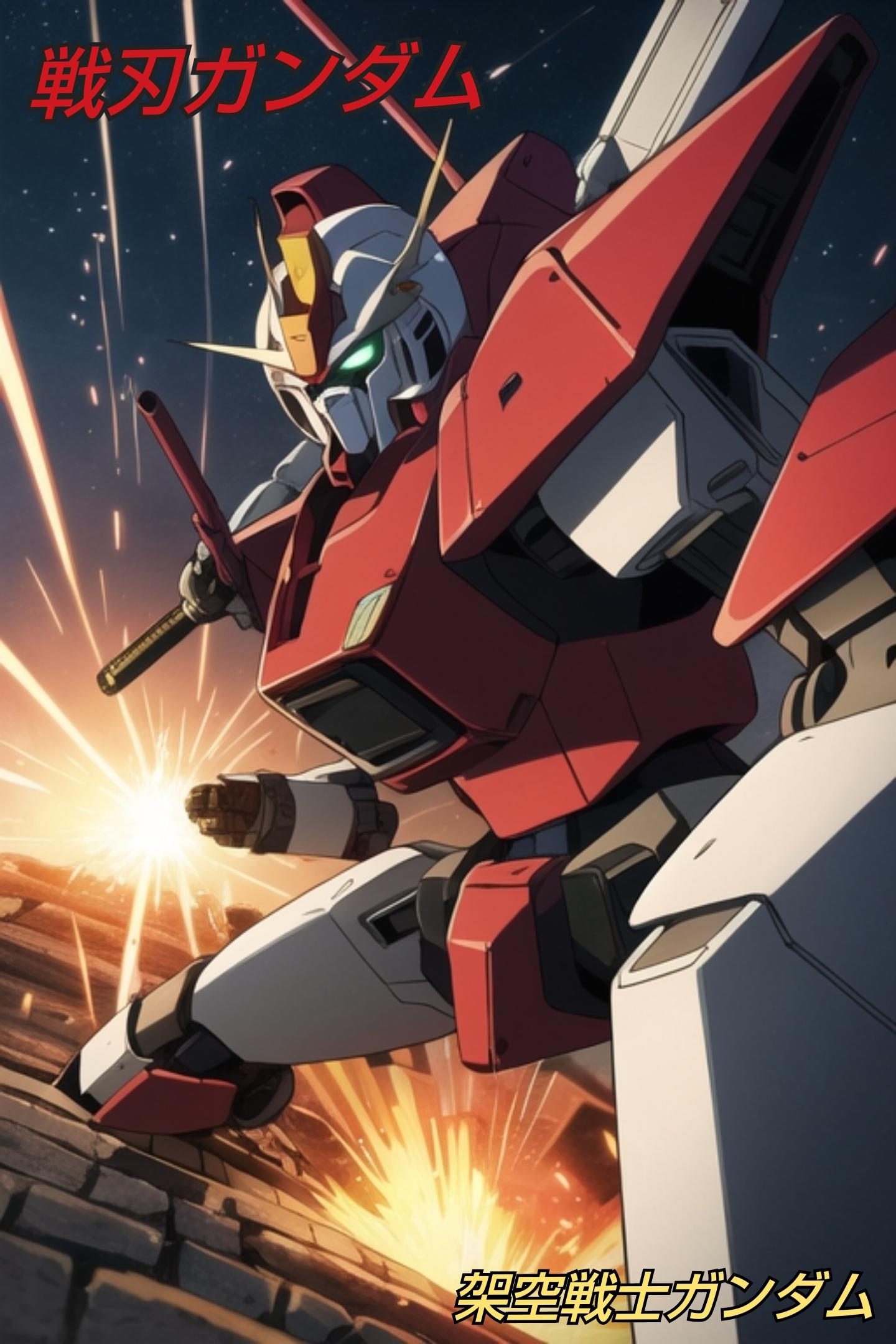 戦刃ガンダム  甲板上にて戦刃す(架空ガンダム戦記) | の人気AIイラスト・グラビア