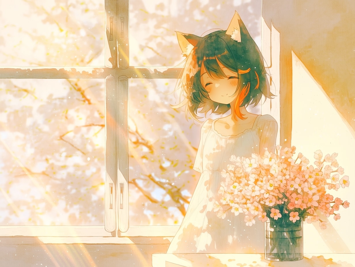 窓辺でおはよう（１）翠鈴　niji7 | の人気AIイラスト・グラビア