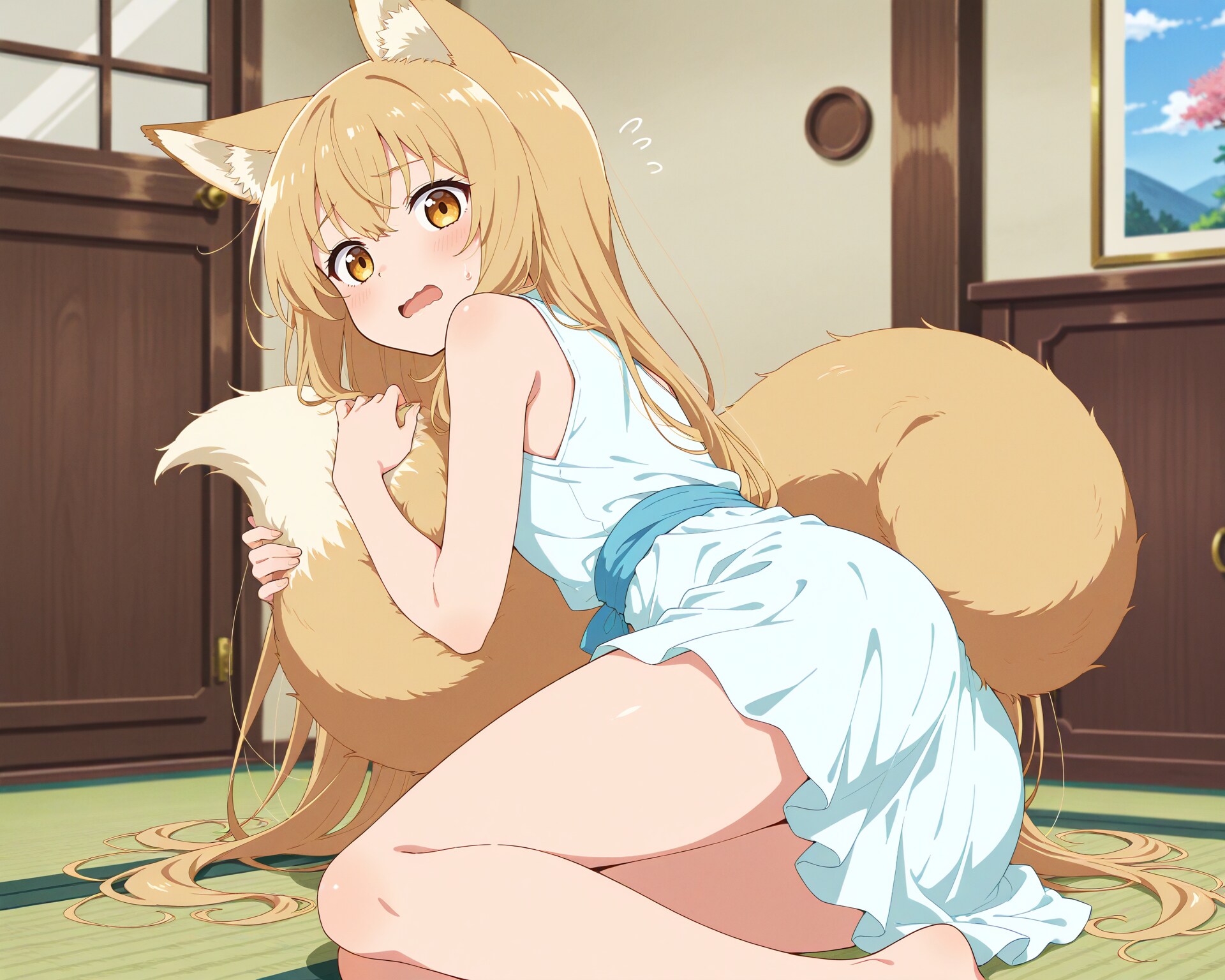 尻尾が大きい狐の子