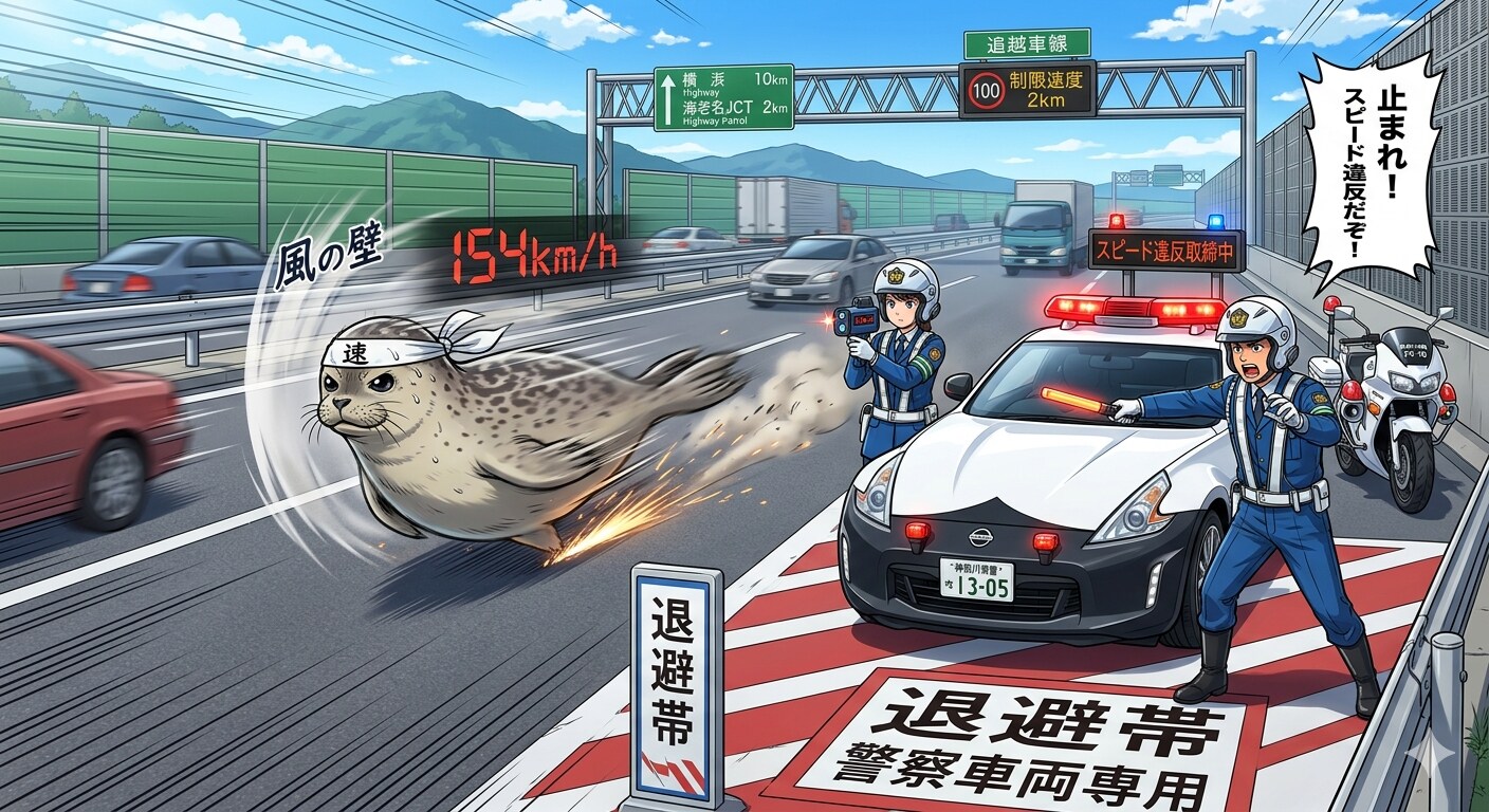 疾走アザラシと取り締まる警察