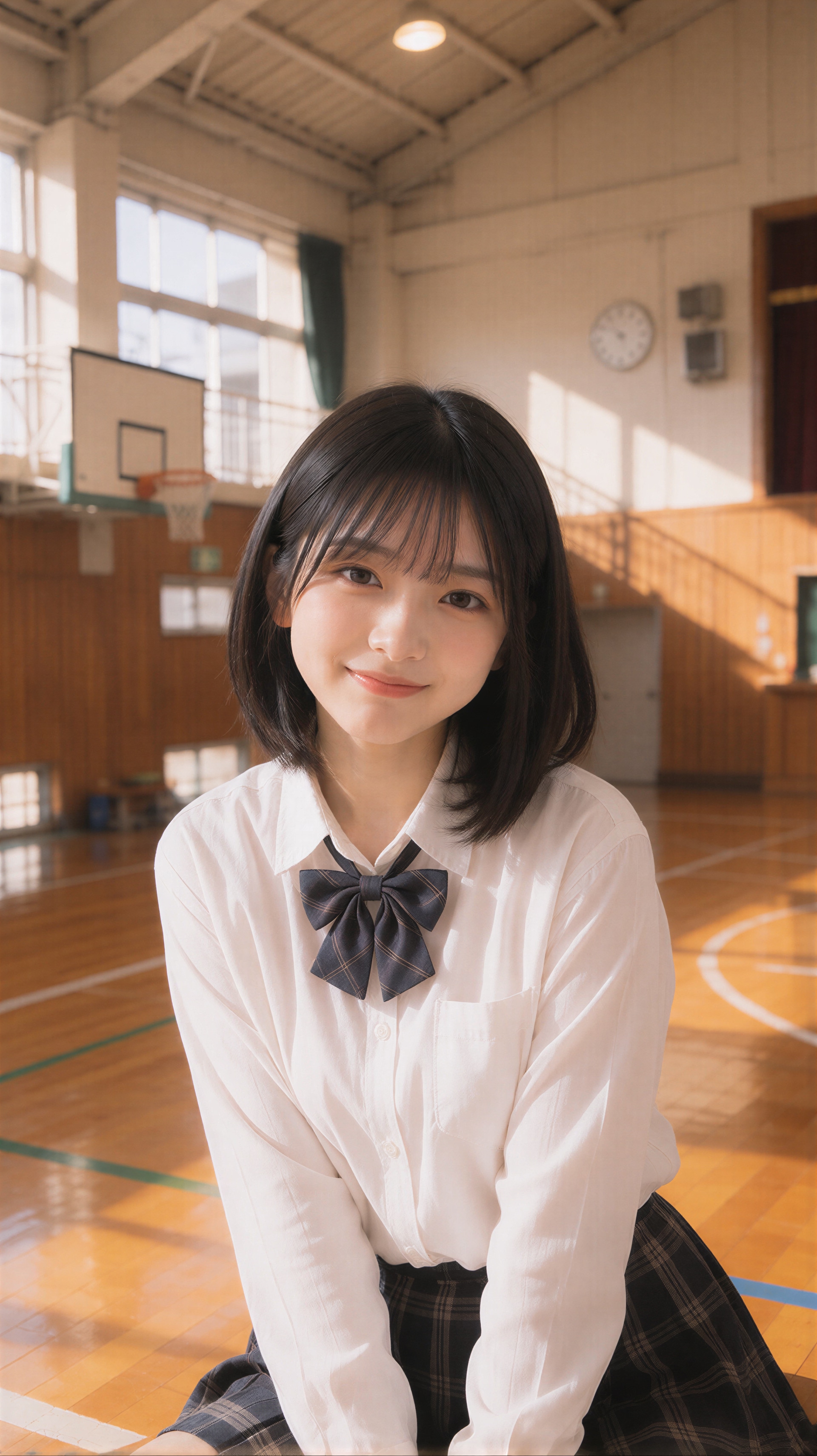 休み時間は体育館でお話してた