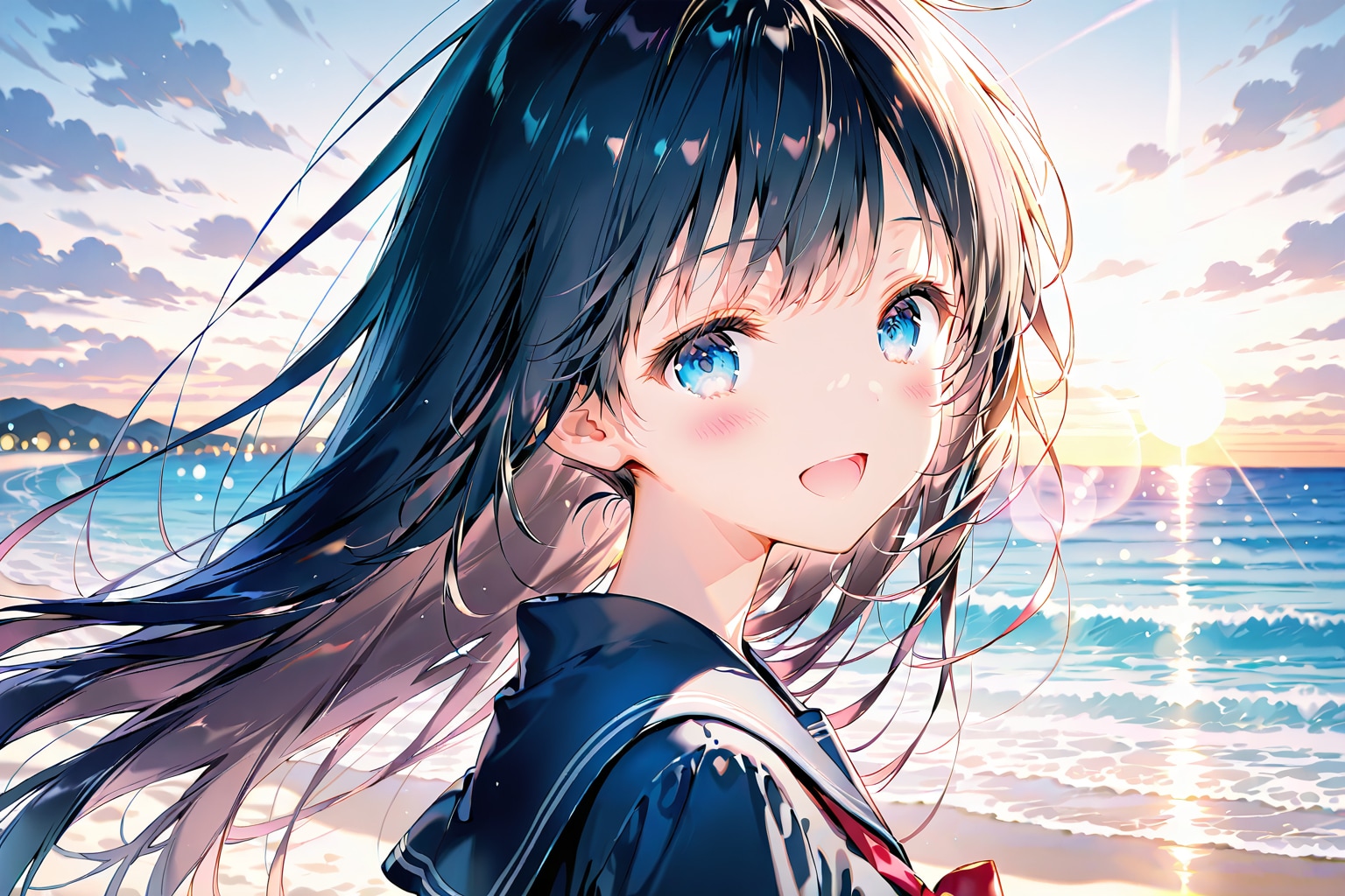 sunset beach(QILIN)(6) | の人気AIイラスト・グラビア