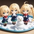 雪遊びするヤスミン三姉妹　ねんどろいど風ジオラマ♪ 6枚目