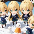 雪遊びするヤスミン三姉妹　ねんどろいど風ジオラマ♪ 5枚目