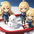 雪遊びするヤスミン三姉妹　ねんどろいど風ジオラマ♪ 4枚目