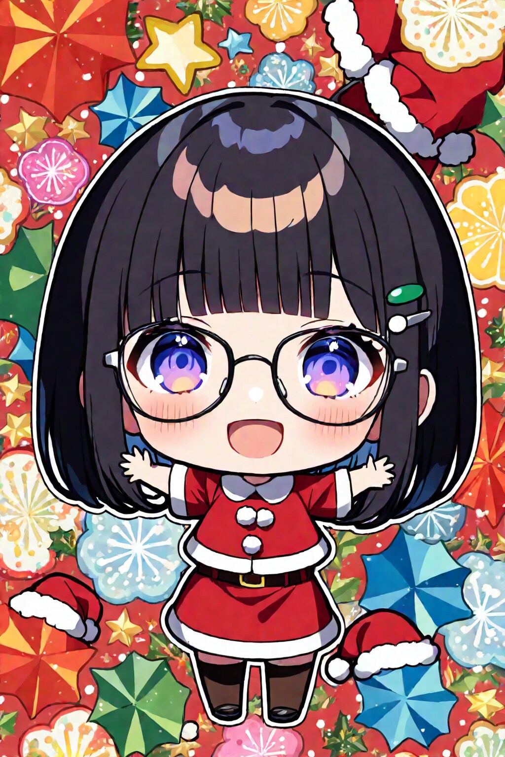 サンタ🎅なメガネちゃん👓✨ | の人気AIイラスト・グラビア
