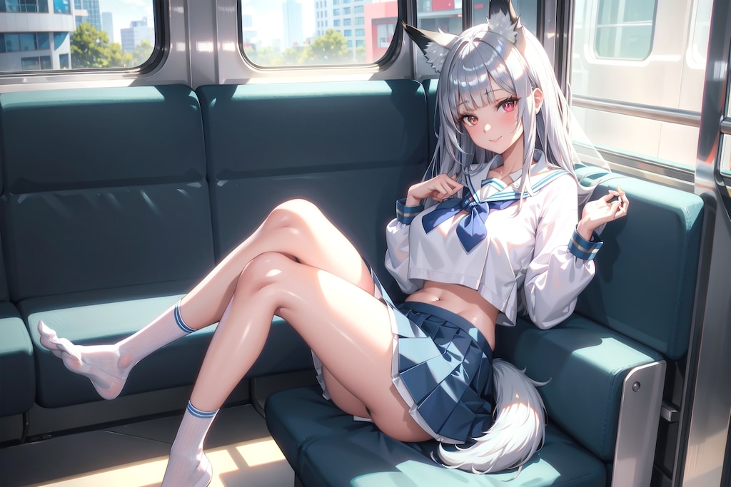 セーラー服で電車に乗って