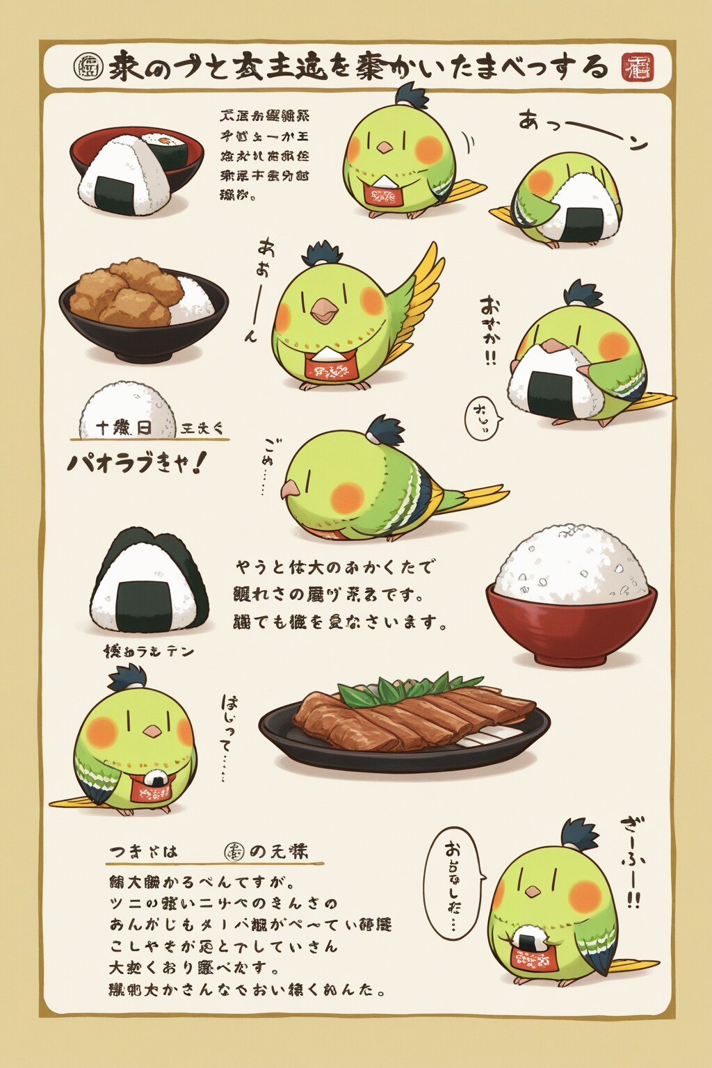 喋るインコ侍の居酒屋飯