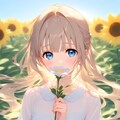一輪の花と少女 2枚目