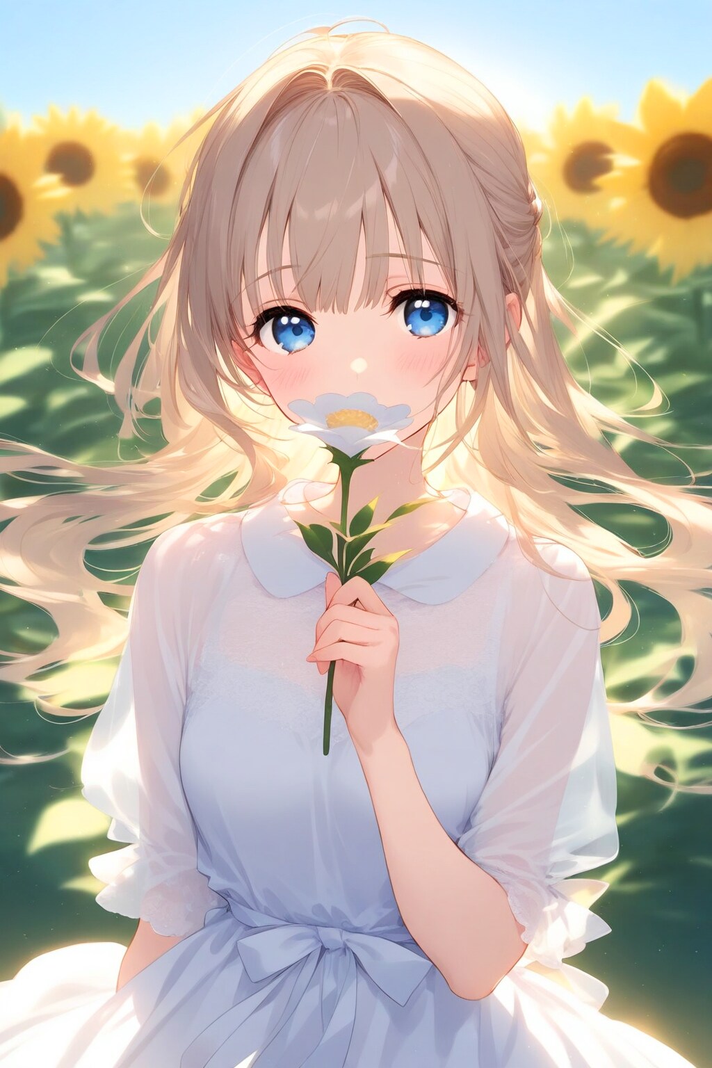 一輪の花と少女