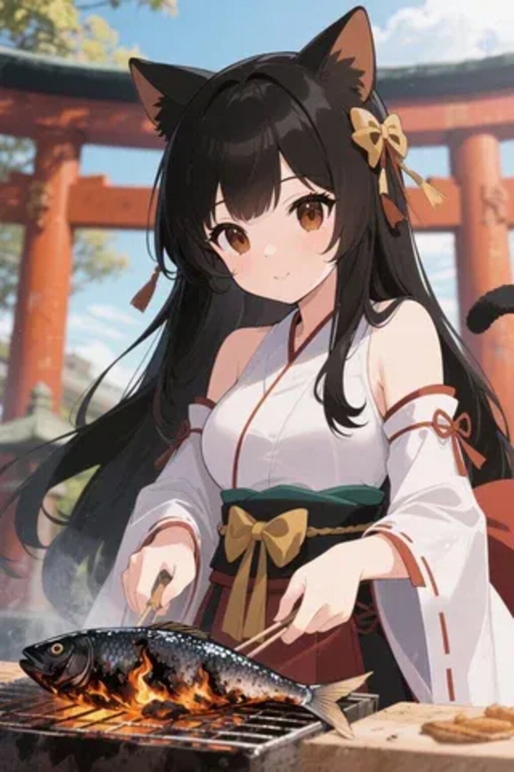 おさかにゃを焼くさくらちゃん