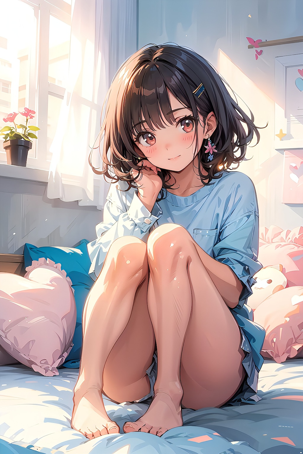 座るお姉さん