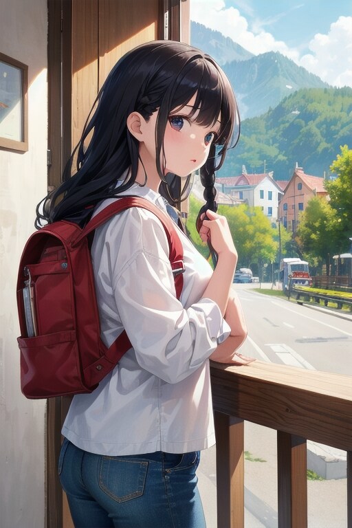あの山の向こうにある学校に通う女の子