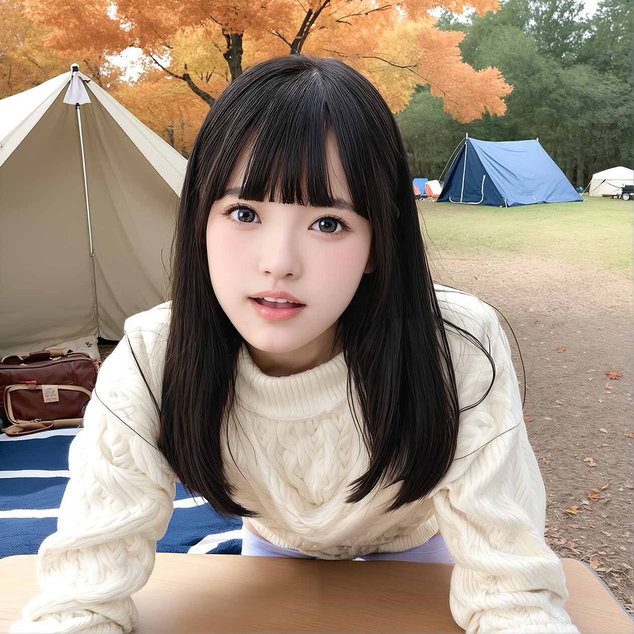 架空キャンプ美女1