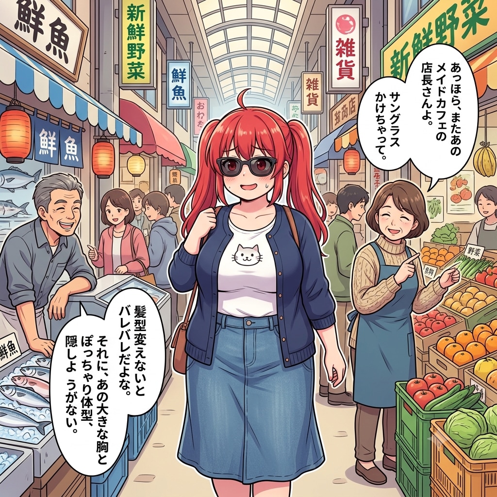 隠せてないよ！店長さんの『お忍び』買い物