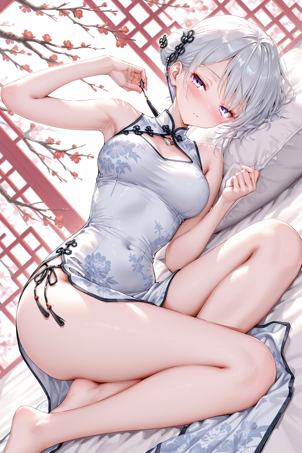 (1261)銀髪ちゃんチャイナドレス