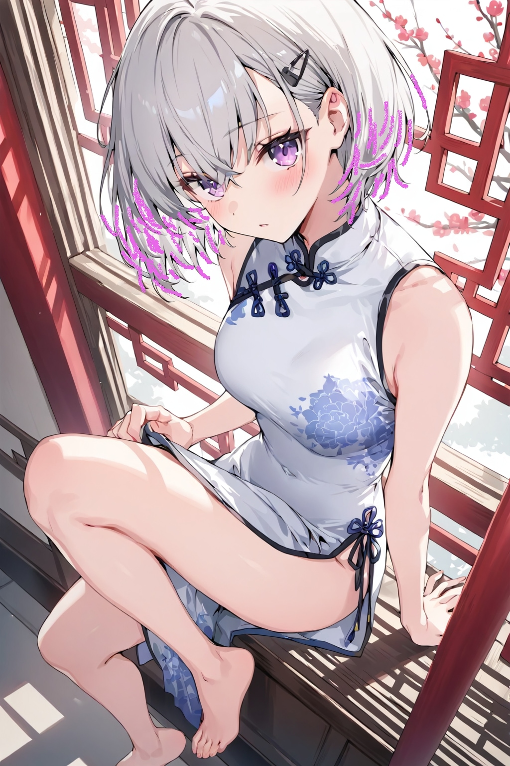 (1261)銀髪ちゃんチャイナドレス