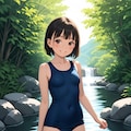 真夏、スクール水着 5枚目