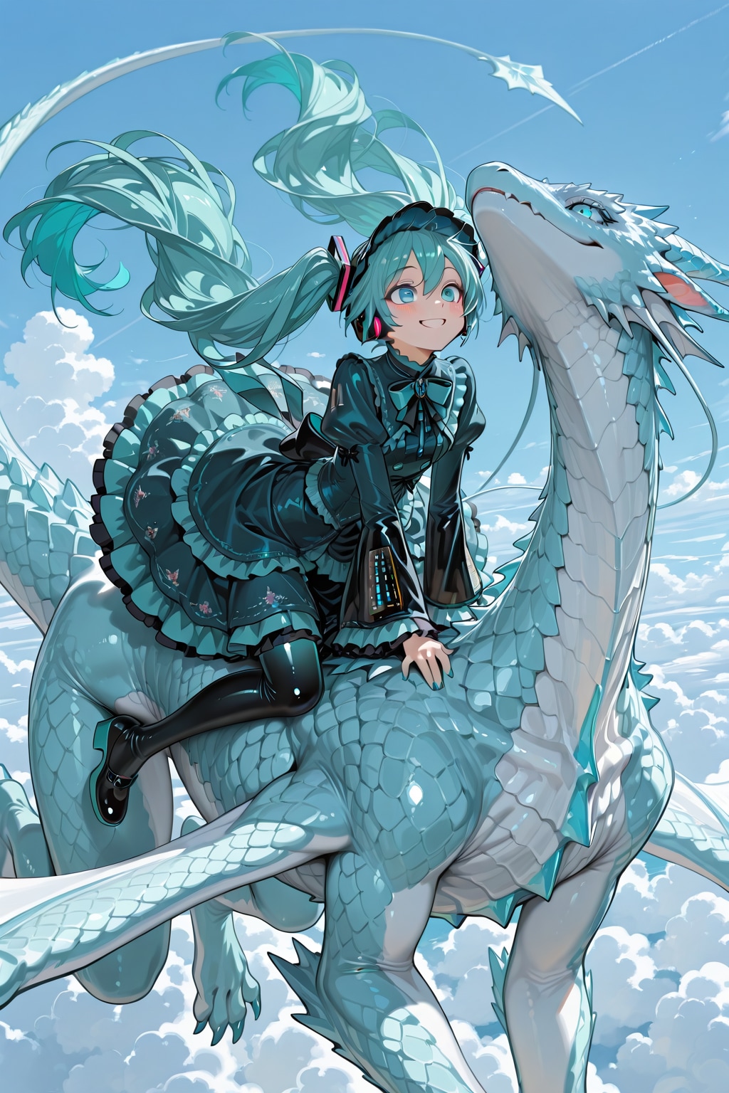 ドラゴンと空の散歩