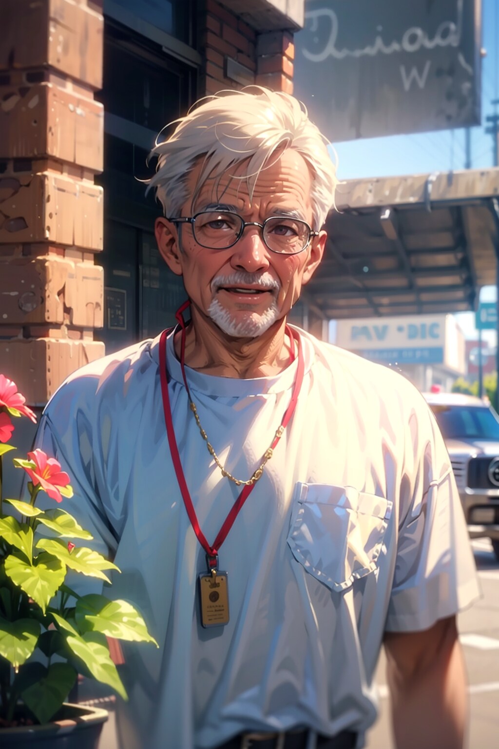 見つめる男性