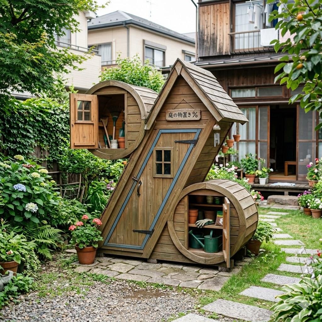 ％の形の家具と家屋