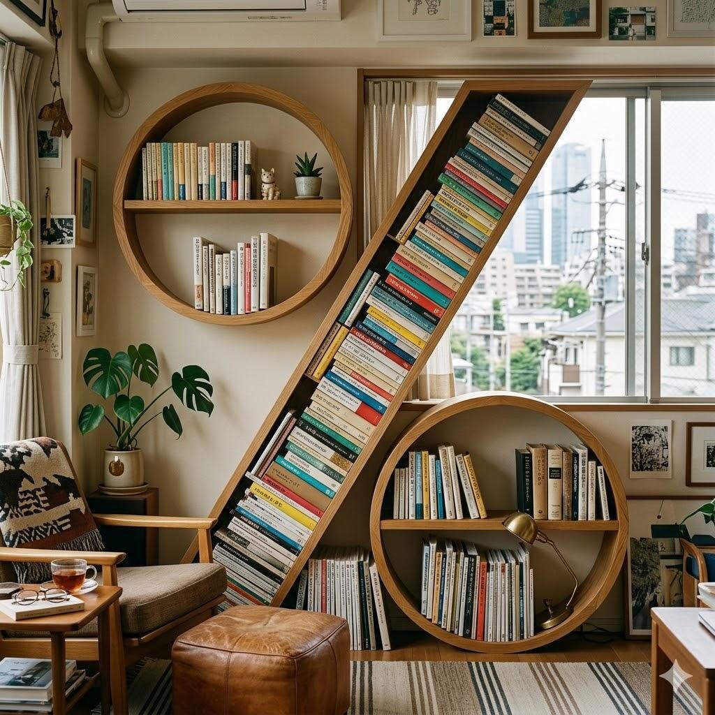 ％の形の家具と家屋