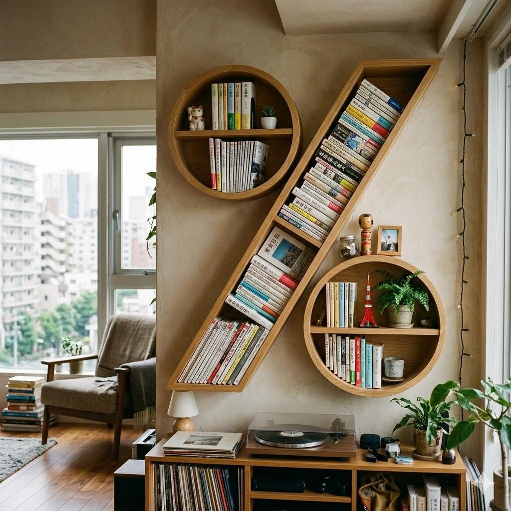 ％の形の家具と家屋