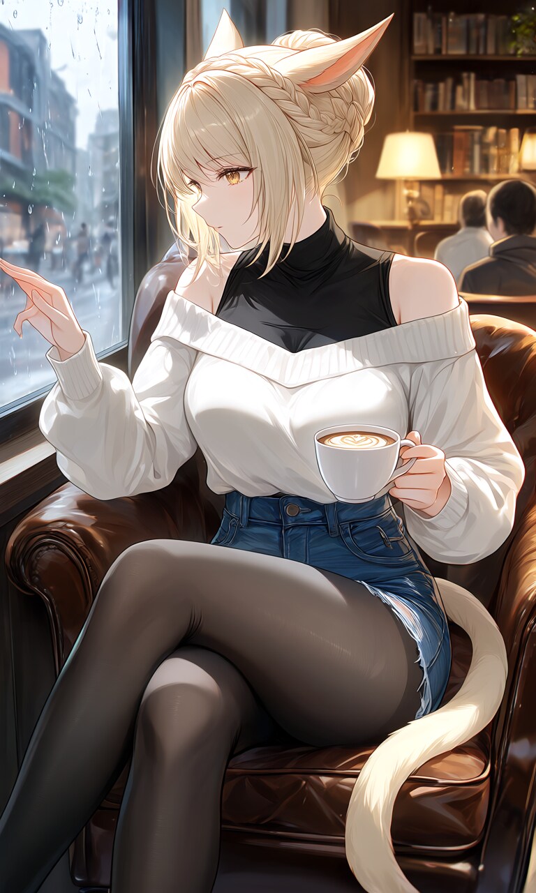 雨の日の喫茶店