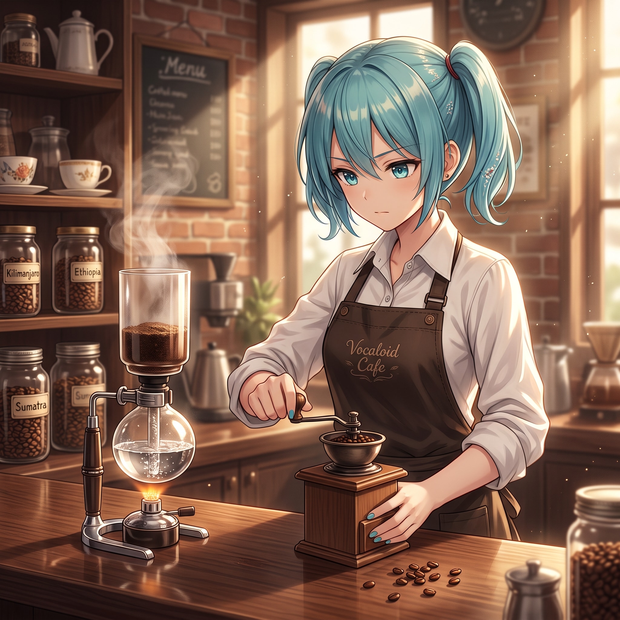 コーヒーを点てるミクさん☕️ | の人気AIイラスト・グラビア