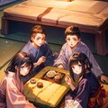 こたつでまったりする、少年少女達～その2（8枚）レトロモダン街シリーズ・その74 5枚目