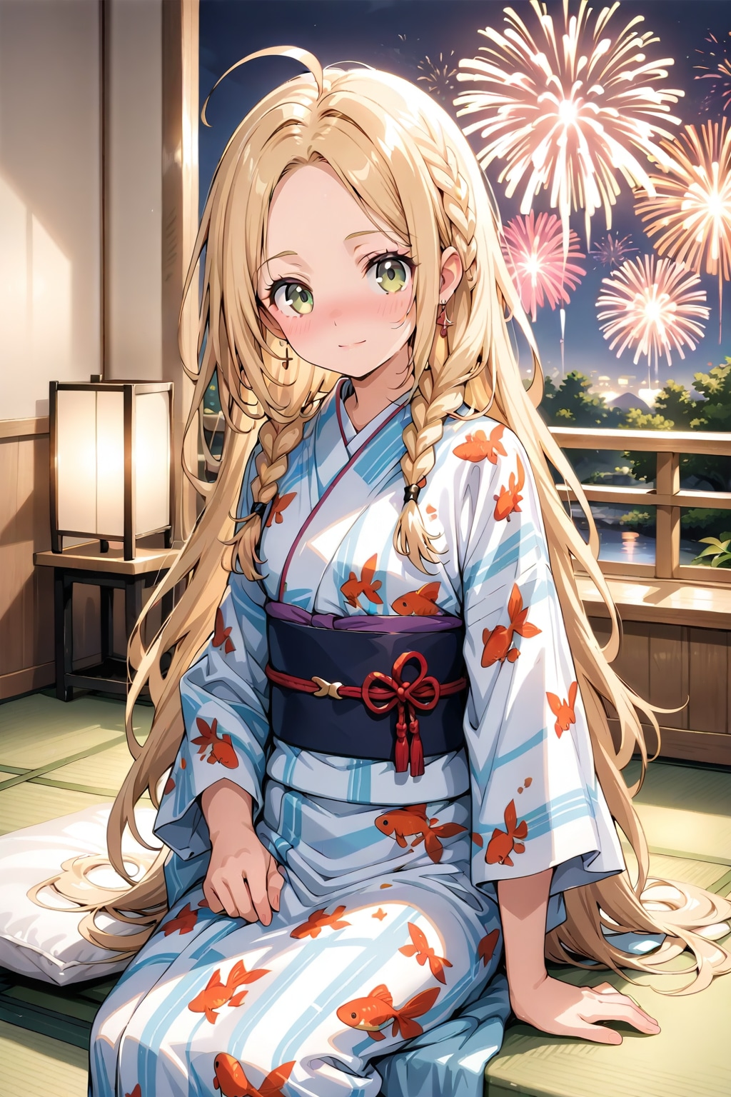 お兄様…花火見ないんですか…？