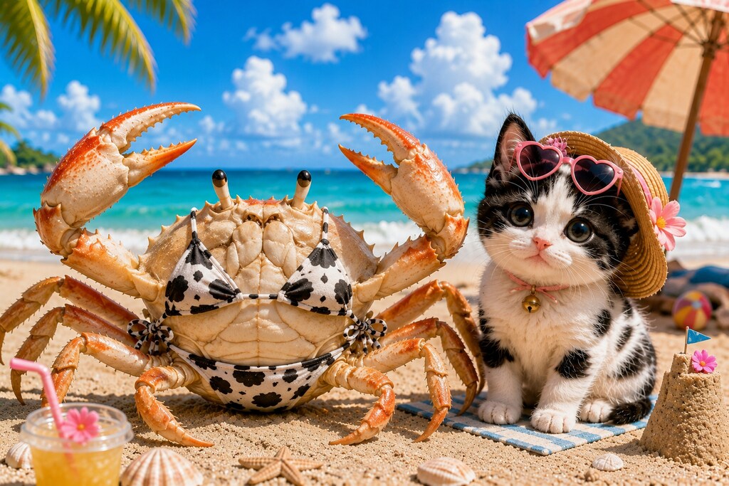 カニさんの牛柄ビキニ🦀🐮