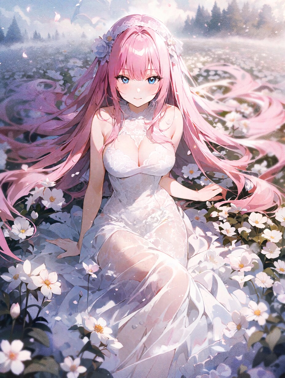 白い花畑 | の人気AIイラスト・グラビア