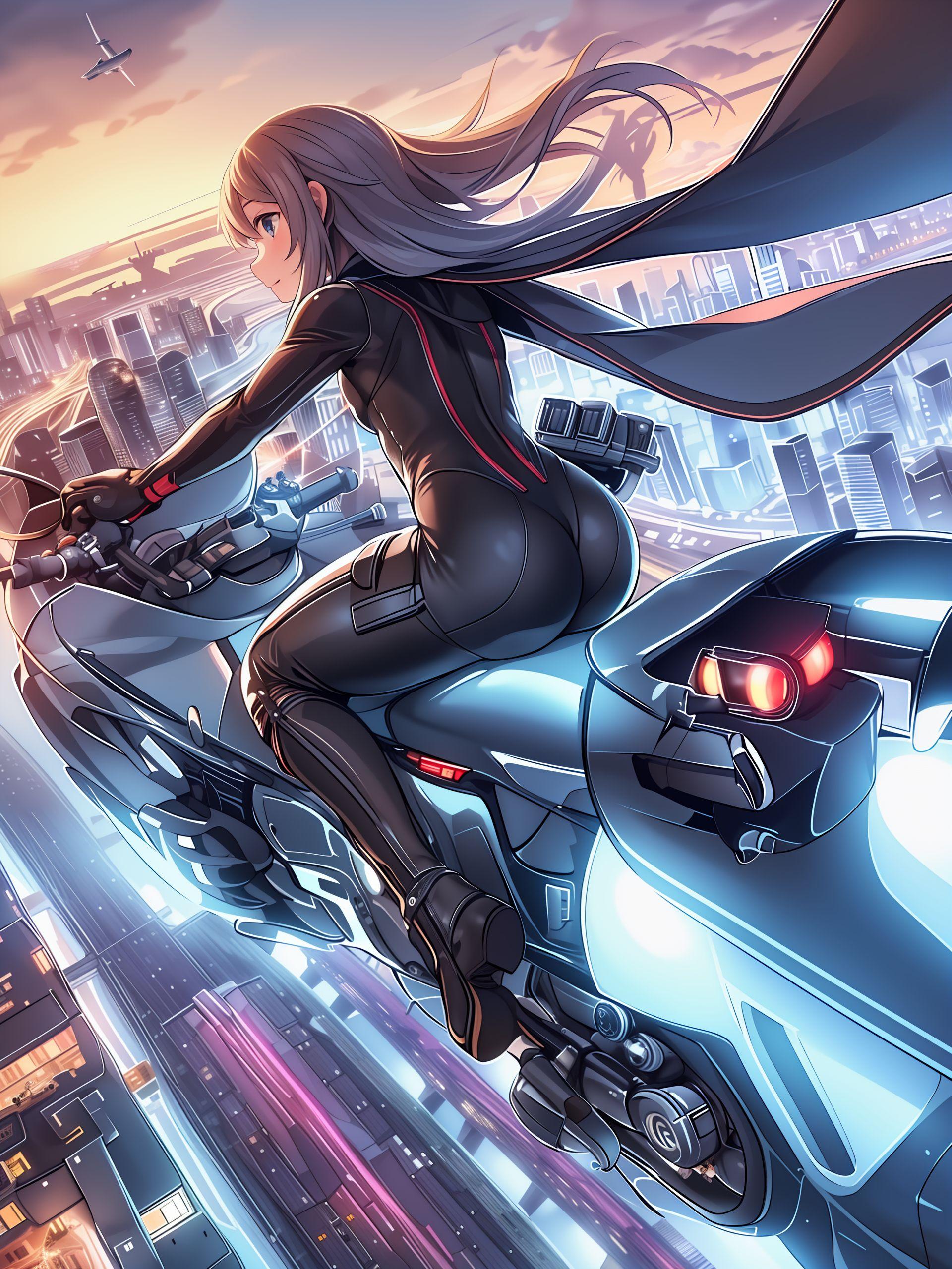 ホバーバイクに乗る女の子