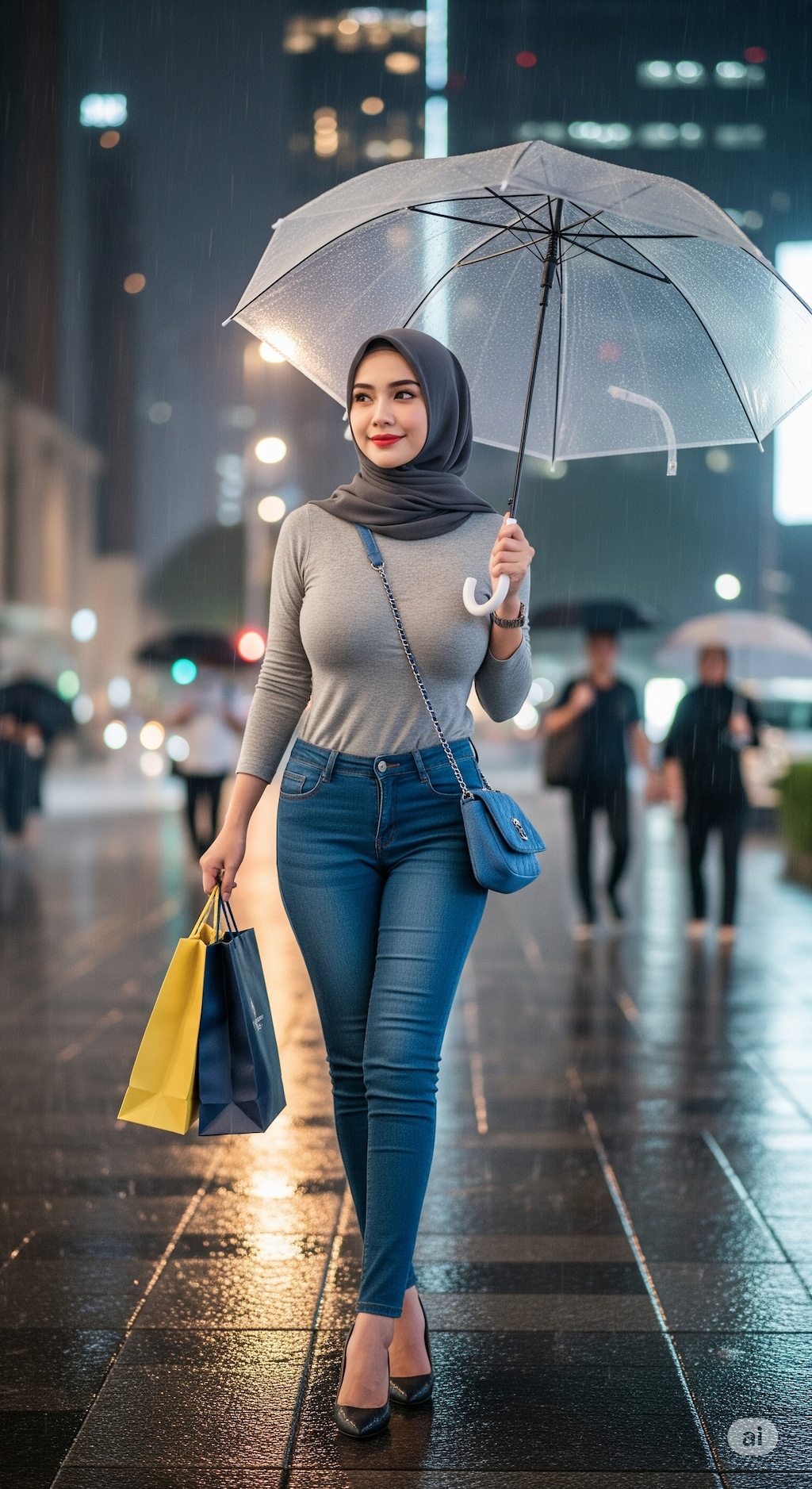 Umbrella hijab girl