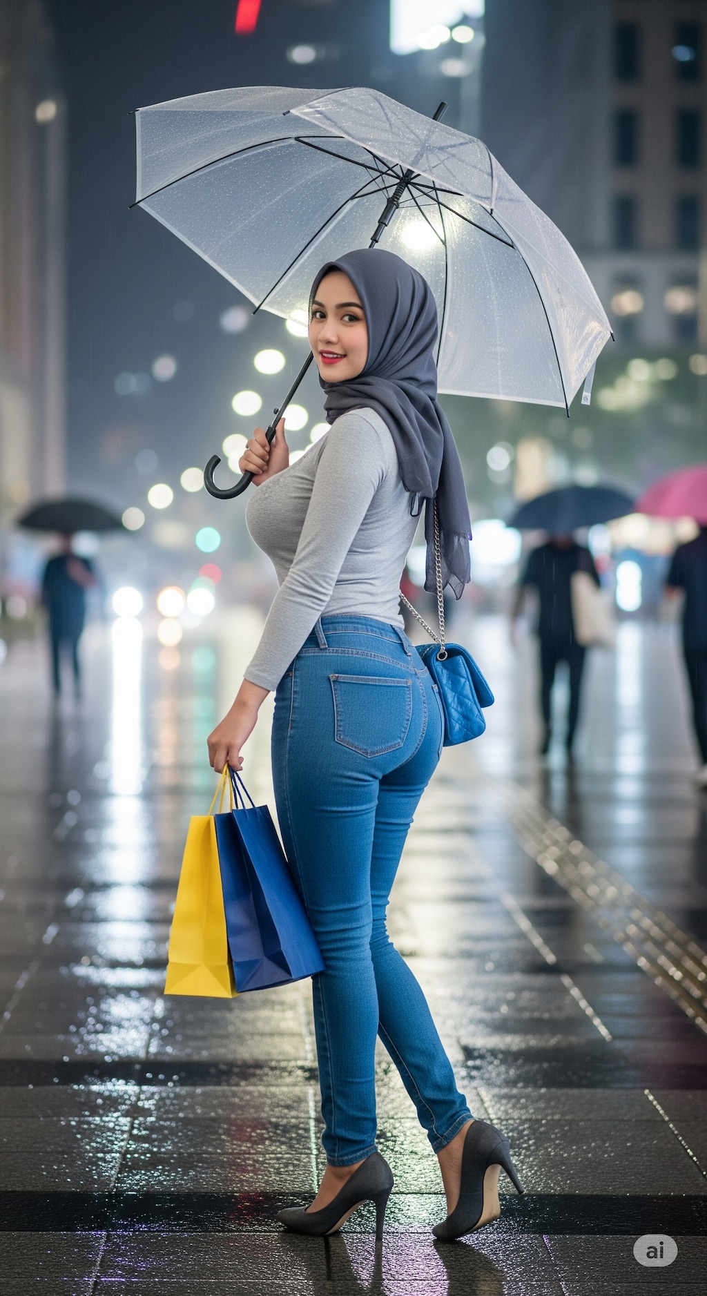 Umbrella hijab girl