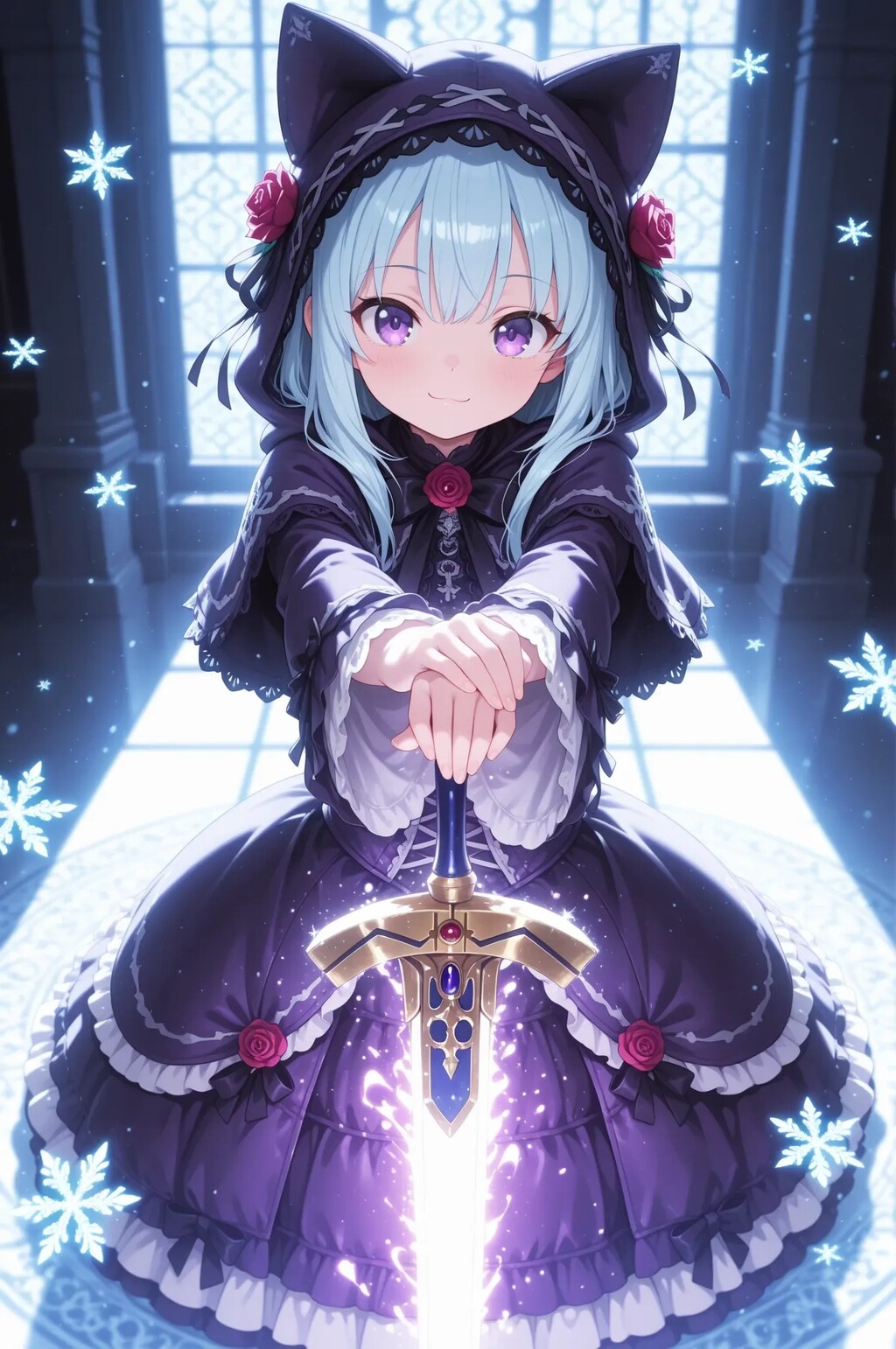 笑顔の猫耳ゴスロリ少女