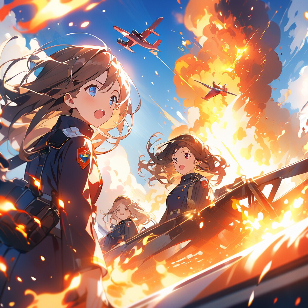 「見て、飛行機が幾つか墜落してるね。」「ハハッ（笑）人がゴミのようだね（笑）」