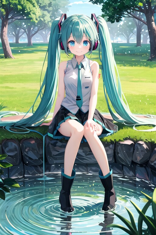 無邪気な笑顔のミクちゃん | の人気AIイラスト・グラビア